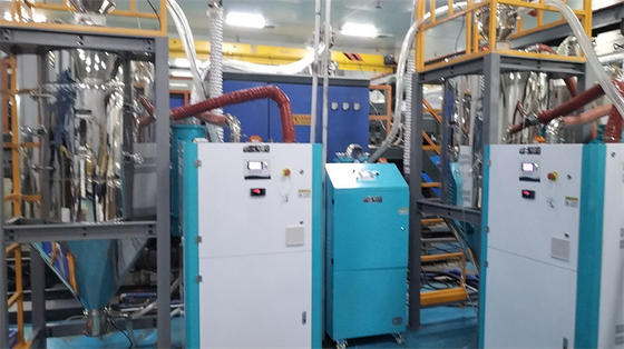 शक्तिशाली औद्योगिक सुखाने का पदार्थ Dehumidifier शहद के छिलके रोटर 1000kg हॉपर क्षमता 60-4000m3/h प्रक्रिया हवा का प्रवाह